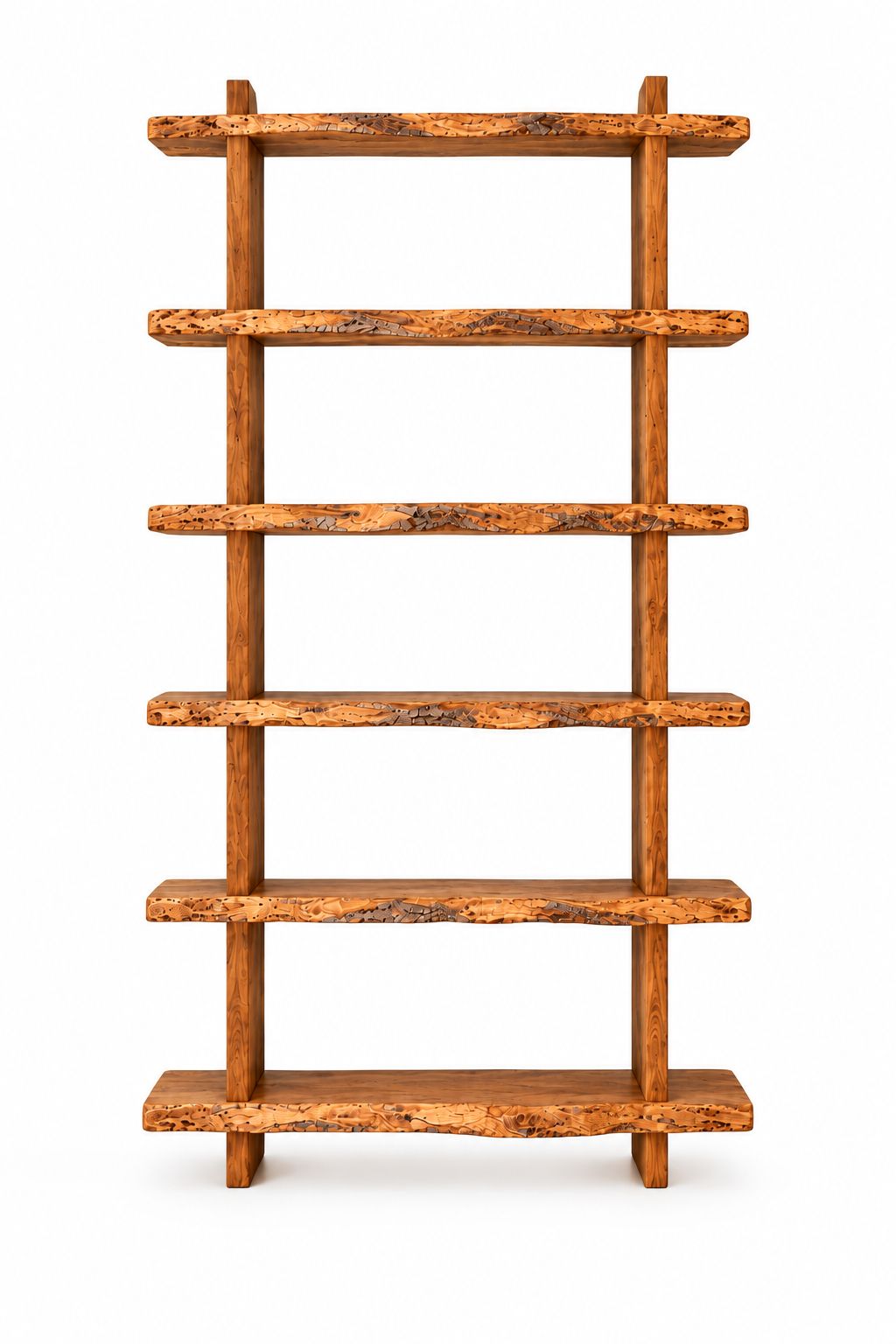 Estante Bosque 120 cm em iroko maciço, vista de frente